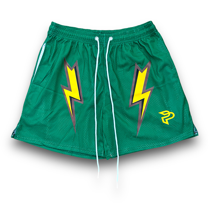 Green Thunderbolt Mesh Short