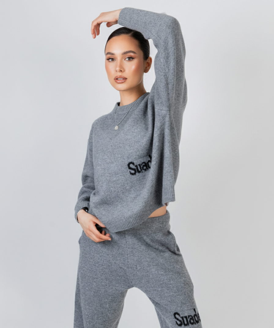 Suade Knitwear Set - Gray