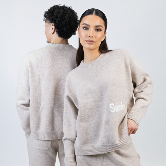 Suade Knitwear Set - Beige