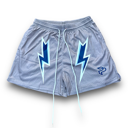 Grey Thunderbolt Mesh Short