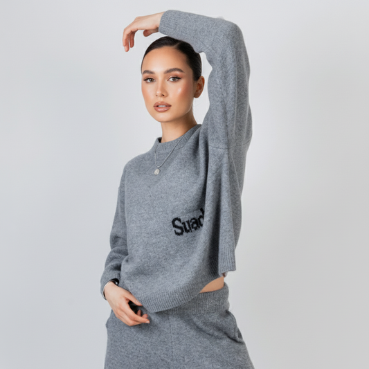 Suade Knitwear Set - Gray