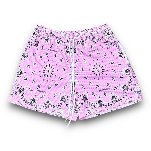 Pink Paisley Mesh Short